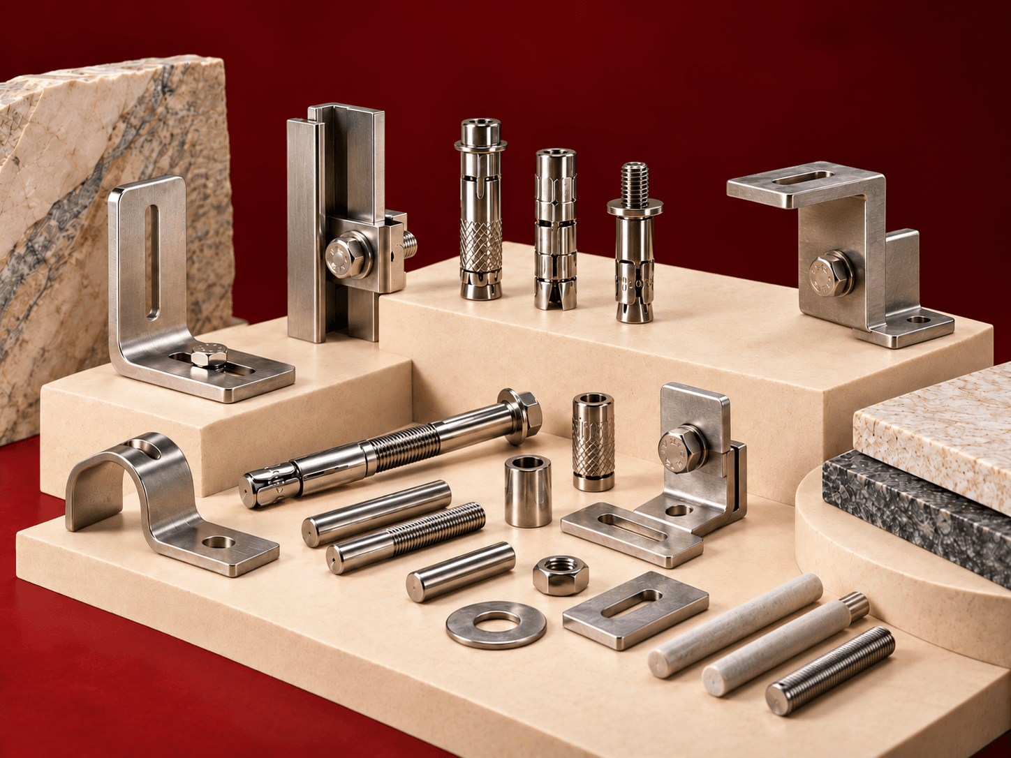 Marble pin and stone fixing accessories